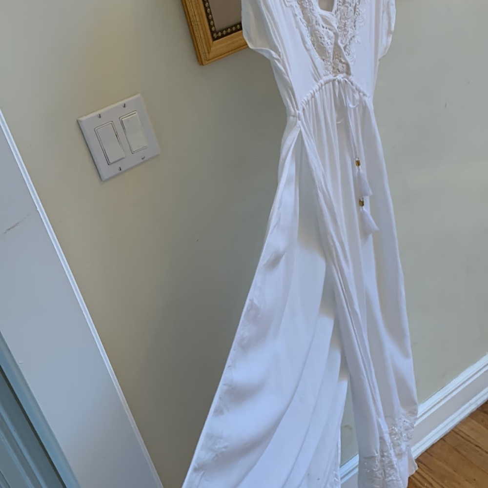 LSpace by monica wise white long beach dress size xsmall - Picture 3 of 11